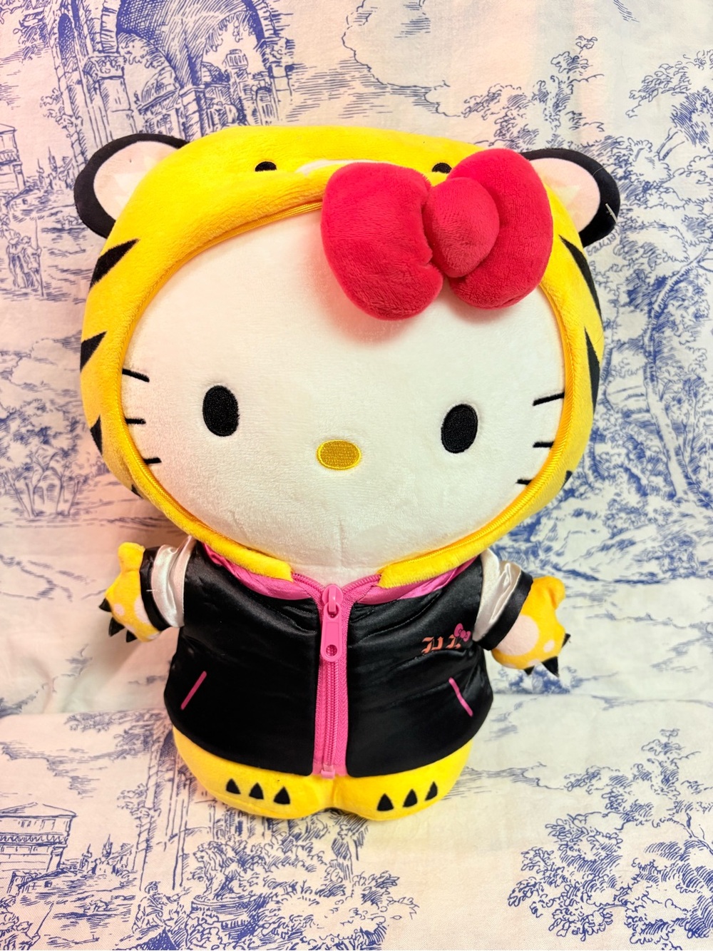 Kidrobot Hello Kitty Tiger Plush Yellow Black Bomber Jacket 12"